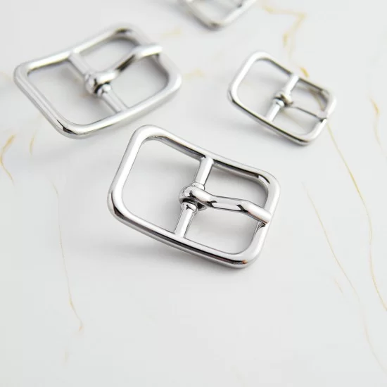stainless steel, fixed pin strap buckle